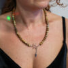 COLLANA IN PIETRA PAESINA CON MOLECOLA DI CAFFEINA E CHARM MOKA - immagine 2